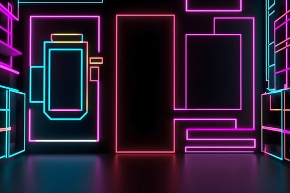 Download Striking Red Neon Lines Background - Background Collection
