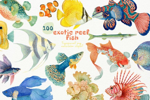 Download Watercolor Exotic Fish PNG Clipart - Exotic Collection