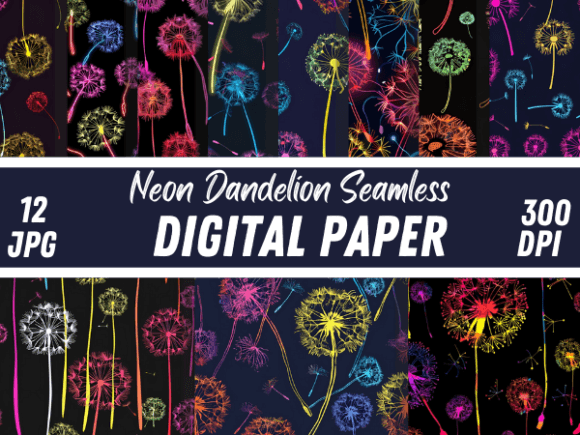 Download Disco Neon Dandelion Bright Backgrounds - Background Collection