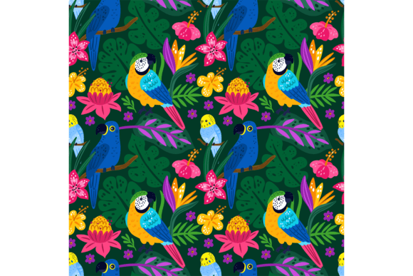 Download Seamless Exotic Birds. Tropical Bright P - Exotic Collection